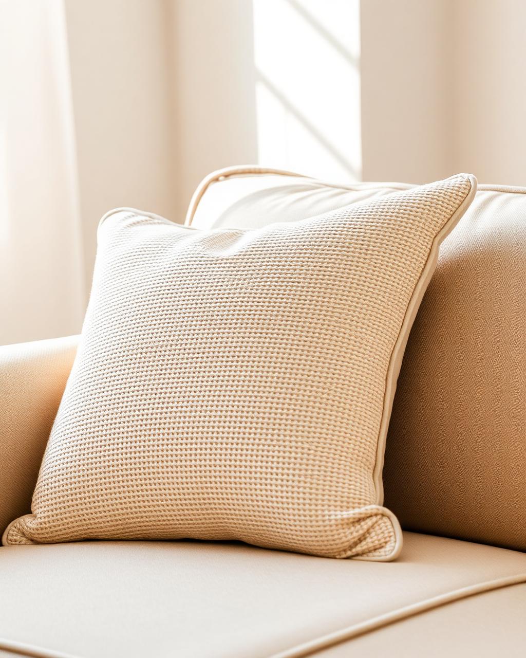 Coussin en coton texturé