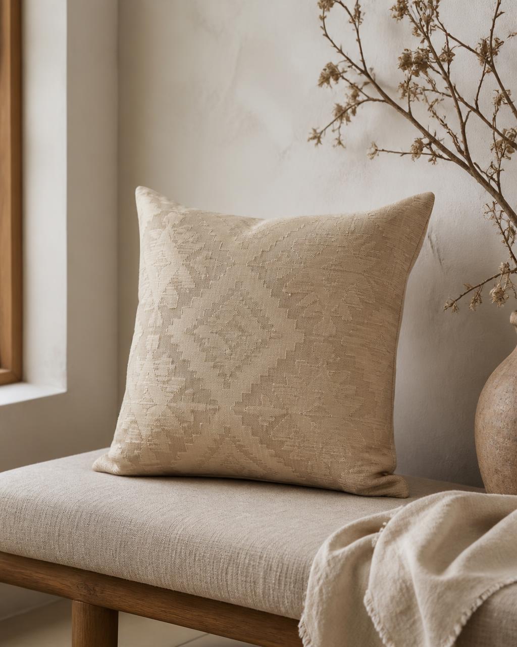 Coussin tissé jacquard