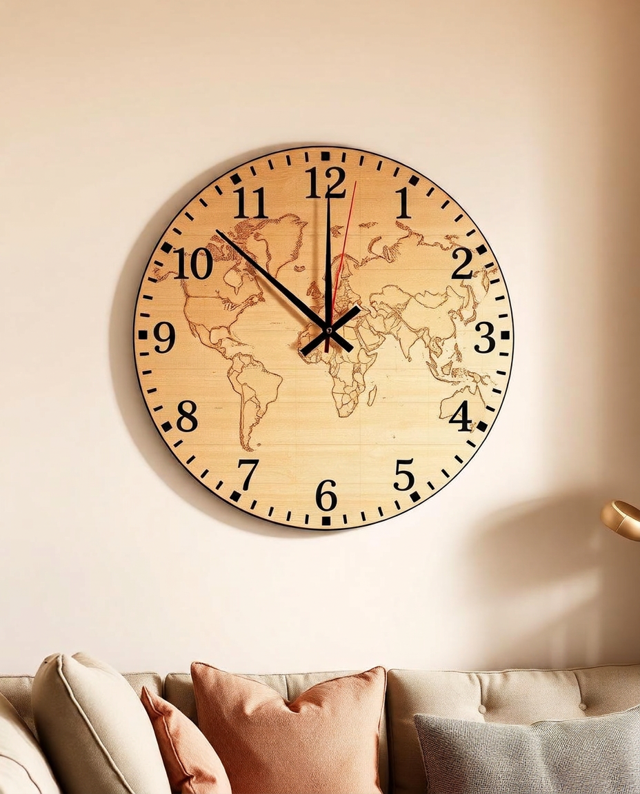 Horloge carte du monde