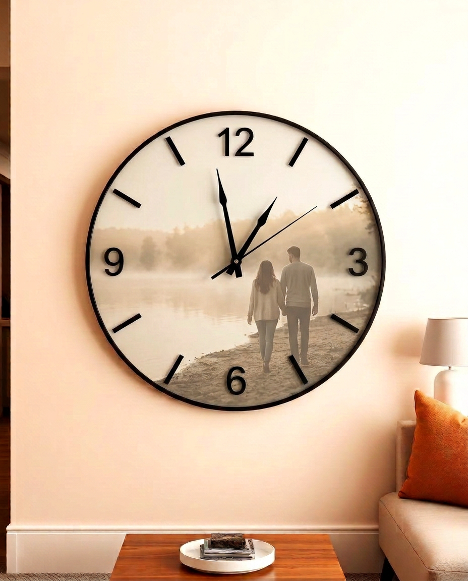 Horloge avec fond personnalisable