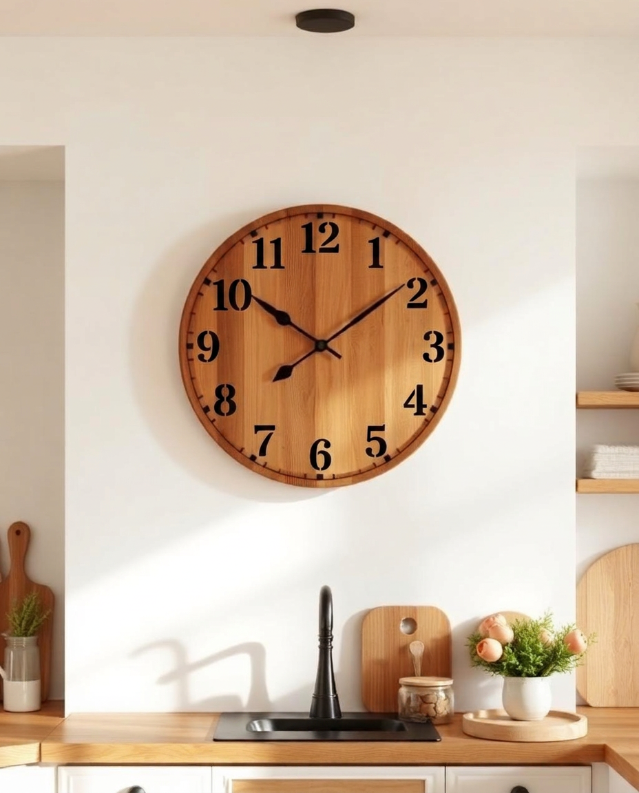 Horloge rustique imitation bois